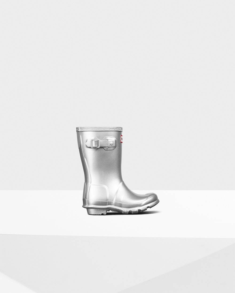 Hunter Original Little Metallic Rain Boots - Online Sale Kids Silver - FPKORL048